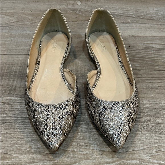 J.Crew Audrey silver, gold and black metallic flats, size 8 1/2 - Picture 2 of 8